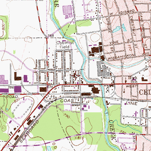 Topographic Map of West End Grammar School (historical), GA