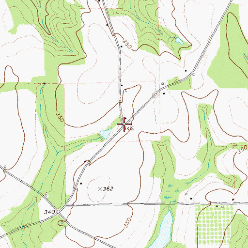 Topographic Map of Rogerville, GA