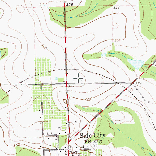 Topographic Map of Sale City Cemetery, GA
