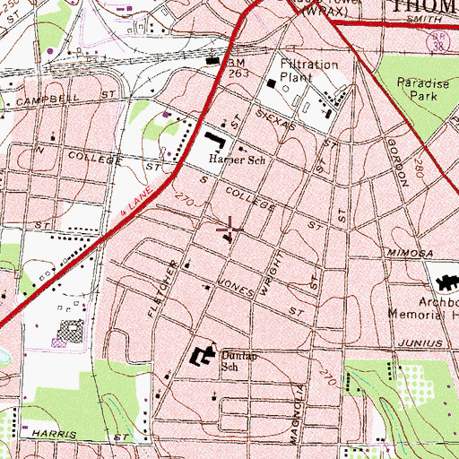 Topographic Map of Clifford Temple Christian Methodist Episcopal Church, GA