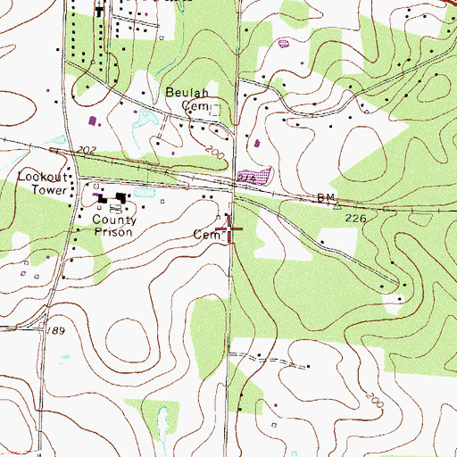 Topographic Map of Newark Community Cemetery, GA