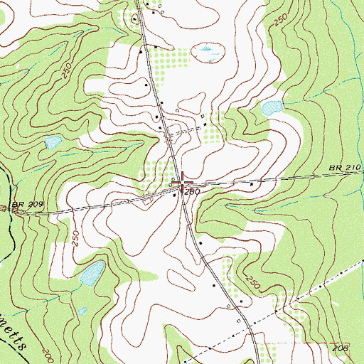 Topographic Map of Scullys Store (historical), GA