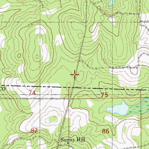 Topographic Map of Whitfield Store (historical), GA