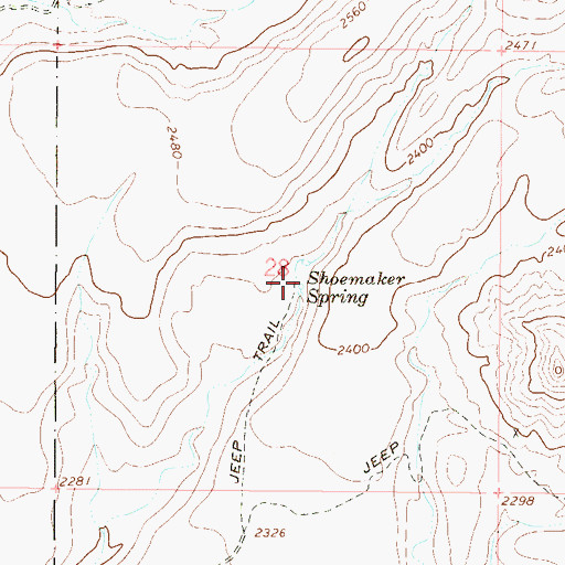 Topographic Map of Shoemaker Spring, AZ