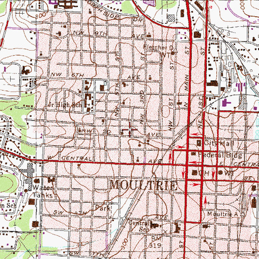 Topographic Map of Mother Easter Baptist Church, GA