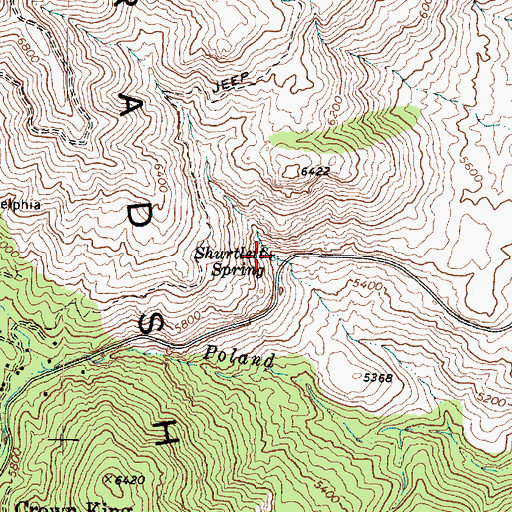 Topographic Map of Shurtlett Spring, AZ