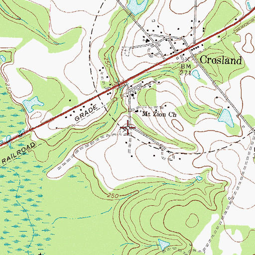 Topographic Map of Sandy Ridge Cemetery, GA
