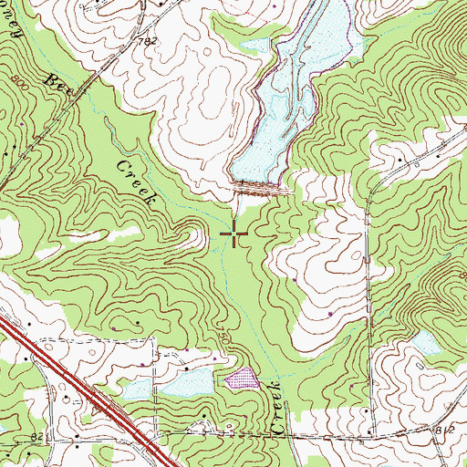 Topographic Map of Grape Creek, GA