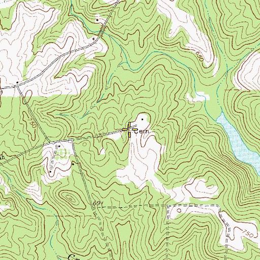 Topographic Map of Sheran-Horne-Smith Cemetery, GA