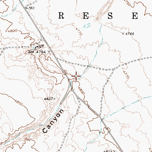 Topographic Map of Cow Canyon, AZ