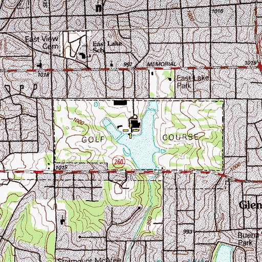 Topographic Map of East Lake Country Club, GA