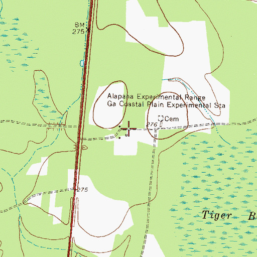 Topographic Map of Georgia Coastal Plain Experimental Station, GA