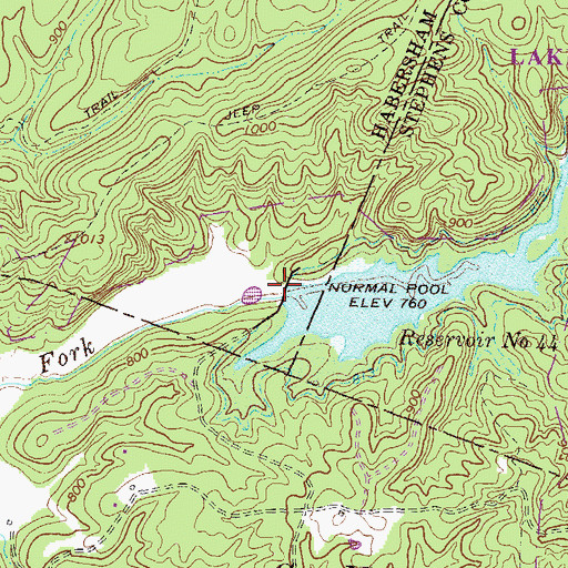 Topographic Map of Reservoir Number 44, GA