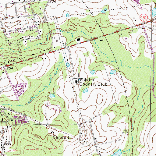 Topographic Map of Vidalia Country Club, GA