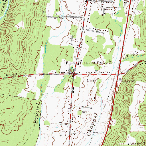 Topographic Map of Hammonds Store (historical), GA