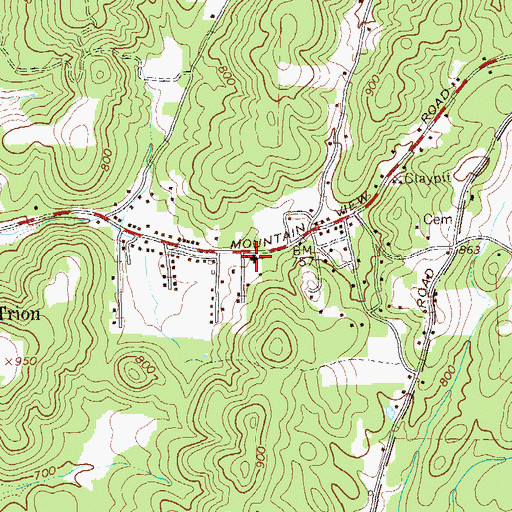 Topographic Map of Mountain View Baptist Church, GA