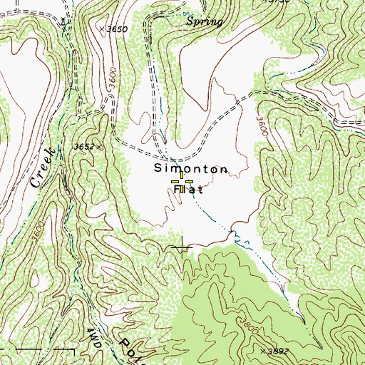 Topographic Map of Simonton Flat, AZ