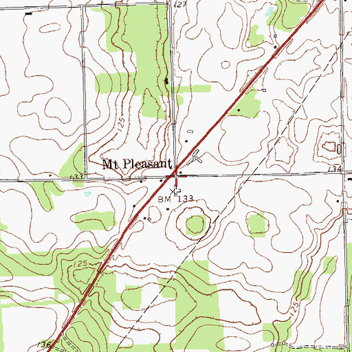 Topographic Map of Mount Pleasant School (historical), GA