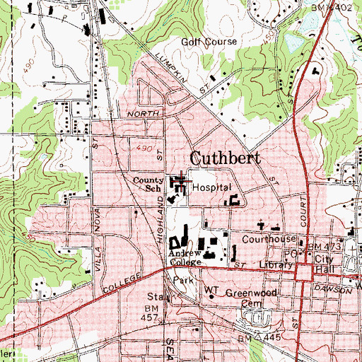 Topographic Map of Randolph Middle School, GA