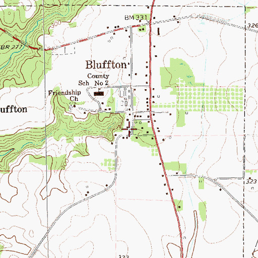 Topographic Map of Bluffton Methodist Church, GA