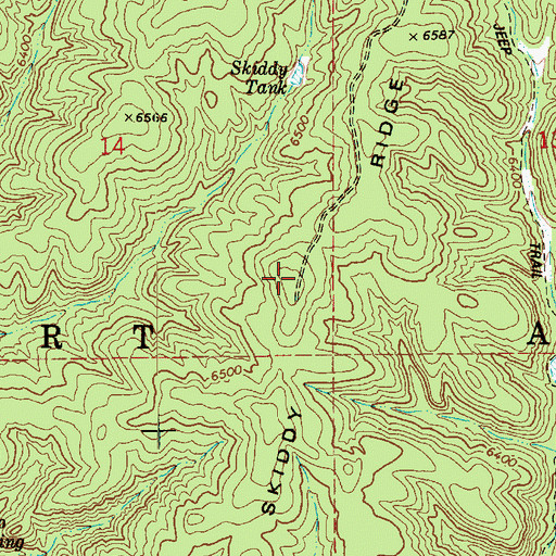 Topographic Map of Skiddy Ridge, AZ