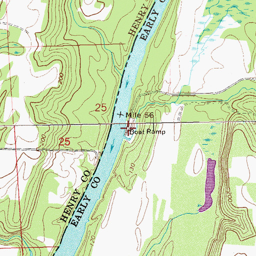 Topographic Map of Odom Creek Public Use Area, GA