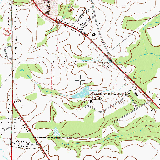 Topographic Map of Town and Country Golf Course, GA