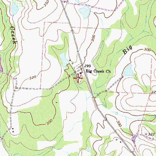 Topographic Map of Big Creek Cemetery, GA