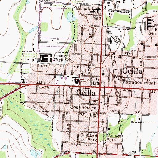 Topographic Map of Irwin County Elementary School, GA