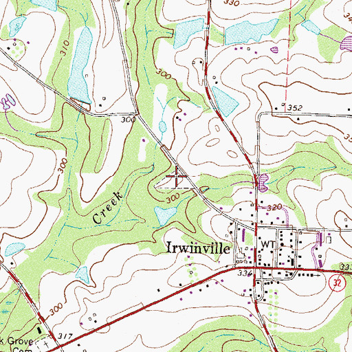 Topographic Map of Irwinville Cemetery, GA
