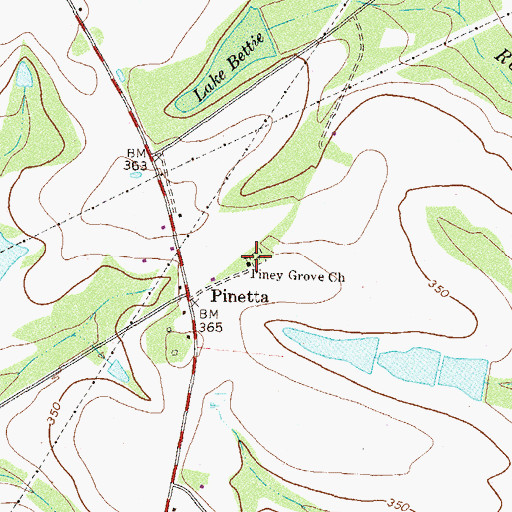 Topographic Map of Piney Grove Cemetery, GA