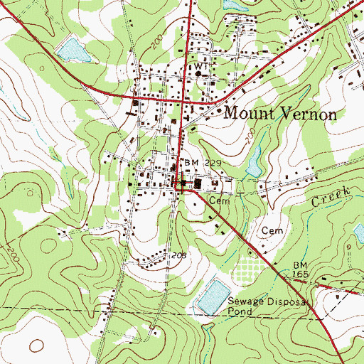 Topographic Map of Montgomery County Courthouse, GA