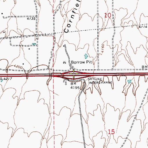Topographic Map of Skyline Interchange, AZ