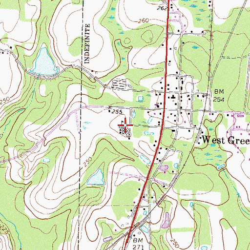 Topographic Map of West Green Elementary School, GA