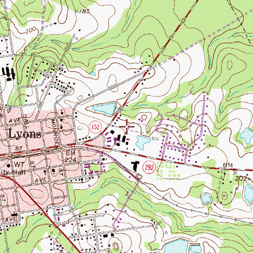 Topographic Map of Hallmark Park, GA