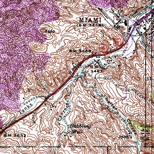 Topographic Map of Smelter Canyon, AZ