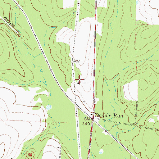 Topographic Map of Double Run Missionary Baptist Church, GA