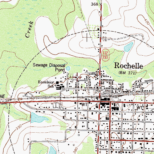 Topographic Map of Evergreen Missionary Baptist Church, GA