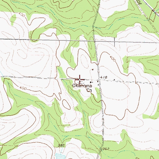 Topographic Map of Oklahoma Cemetery, GA