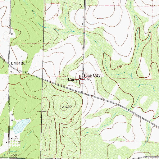 Topographic Map of Pine City Cemetery, GA