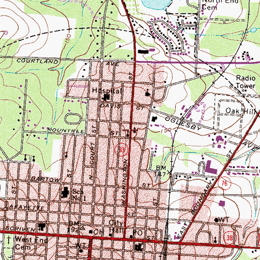 Topographic Map of Graham Chapel Christian Methodist Episcopal Church, GA