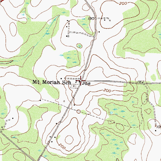 Topographic Map of Mount Moriah Church, GA