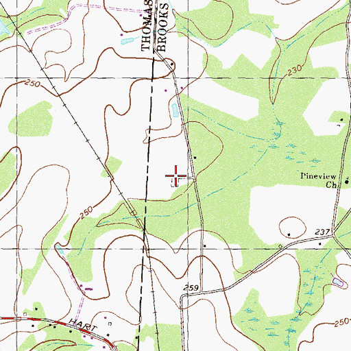 Topographic Map of Prosperity Cemetery, GA