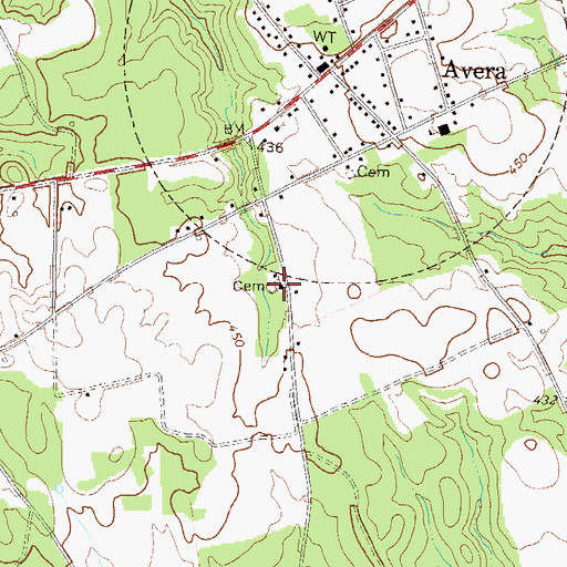 Topographic Map of Avera Nazarene Church, GA