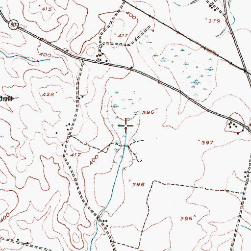 Topographic Map of Gun Pond, GA