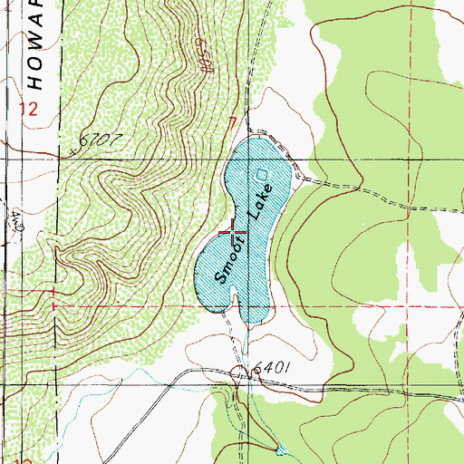Topographic Map of Smoot Lake, AZ