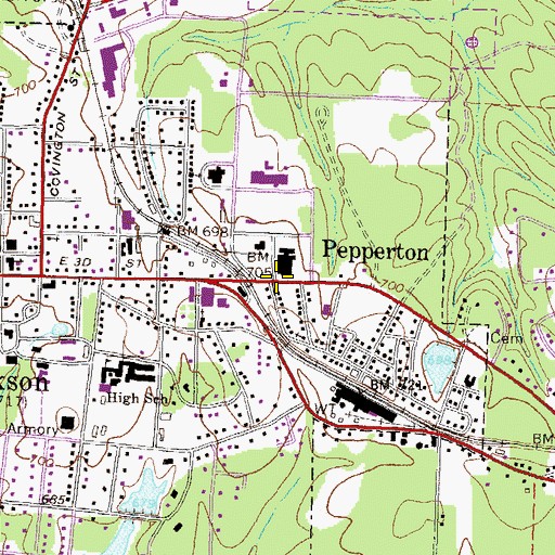 Topographic Map of Church of God (historical), GA
