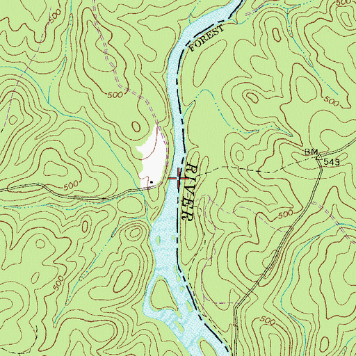 Topographic Map of Giles Ferry (historical), GA