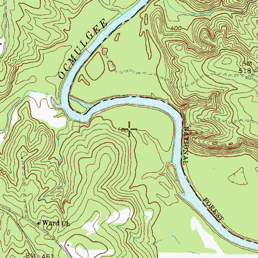 Topographic Map of Goodman Ferry (historical), GA