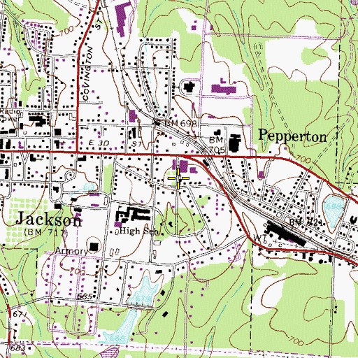 Topographic Map of Jackson Church of the Nazarene, GA